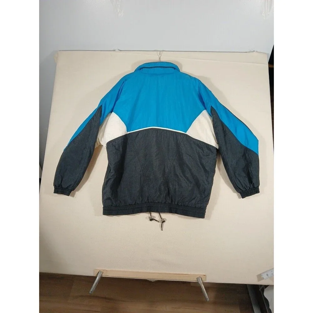 Vintage 90s Adidas Mens Medium Spell Out Pullover Hooded Puffer Anorak Jacket XL